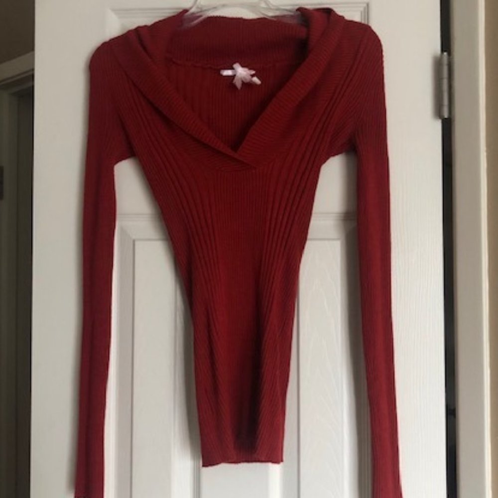Derek Heart Burnt Orange Long Sleeve Shirt Size Small